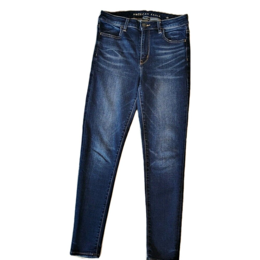 American Eagle womens super high rise jegging stretch distressed